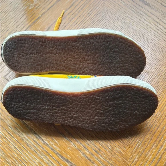 Superga Women Size 6.5 Yellow/Gold Satin Korelaw Embroidered Tennis Sneakers - Picture 6 of 6